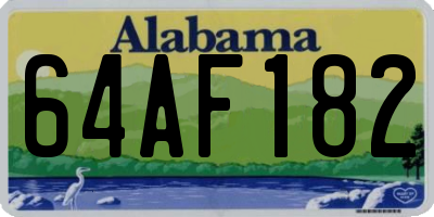 AL license plate 64AF182