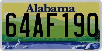 AL license plate 64AF190
