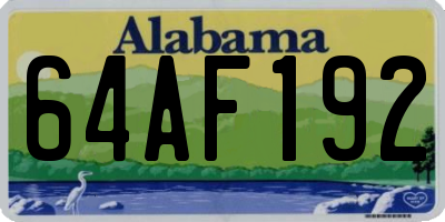 AL license plate 64AF192