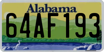 AL license plate 64AF193