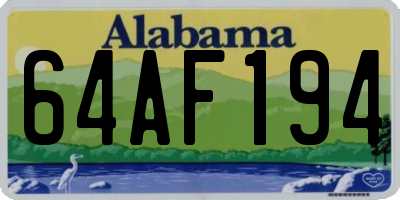 AL license plate 64AF194