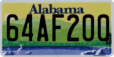 AL license plate 64AF200