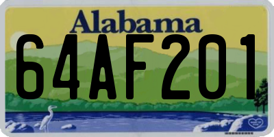 AL license plate 64AF201