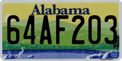 AL license plate 64AF203