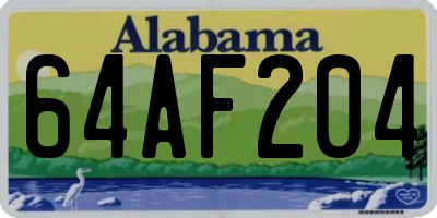 AL license plate 64AF204