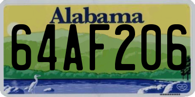 AL license plate 64AF206