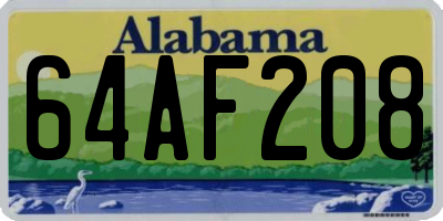 AL license plate 64AF208