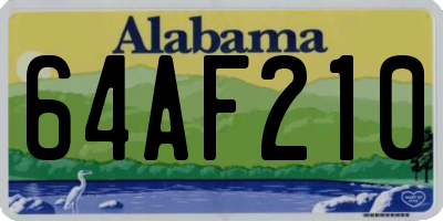 AL license plate 64AF210