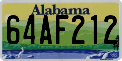 AL license plate 64AF212