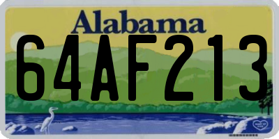 AL license plate 64AF213