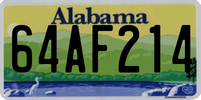 AL license plate 64AF214