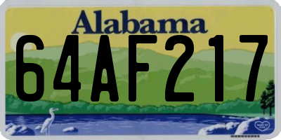 AL license plate 64AF217