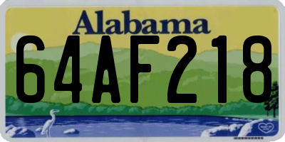 AL license plate 64AF218