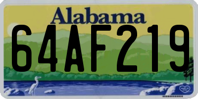 AL license plate 64AF219
