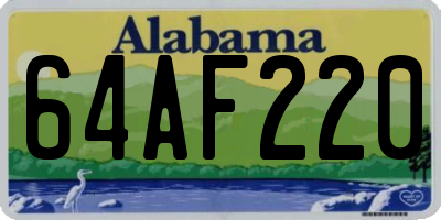 AL license plate 64AF220