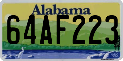 AL license plate 64AF223