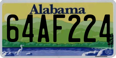 AL license plate 64AF224