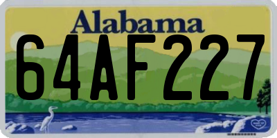 AL license plate 64AF227