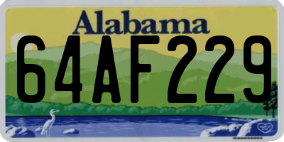 AL license plate 64AF229