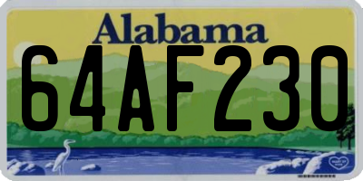 AL license plate 64AF230
