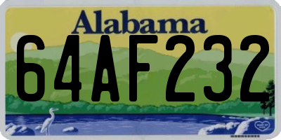 AL license plate 64AF232