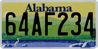 AL license plate 64AF234
