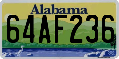 AL license plate 64AF236