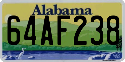 AL license plate 64AF238