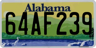AL license plate 64AF239