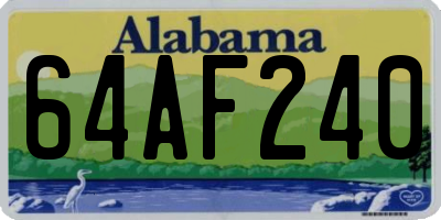 AL license plate 64AF240