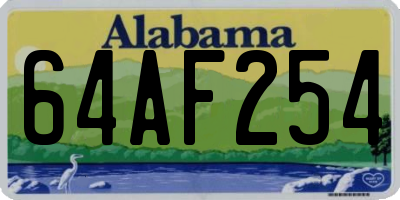 AL license plate 64AF254