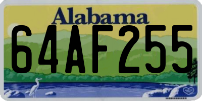 AL license plate 64AF255
