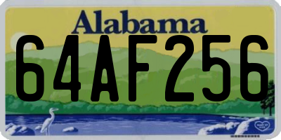 AL license plate 64AF256