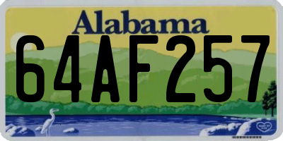 AL license plate 64AF257