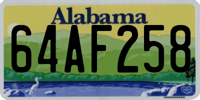 AL license plate 64AF258