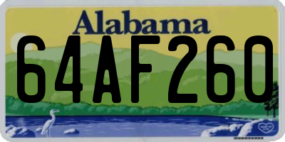 AL license plate 64AF260