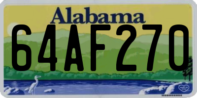 AL license plate 64AF270