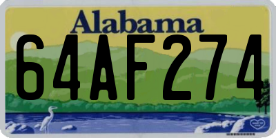 AL license plate 64AF274