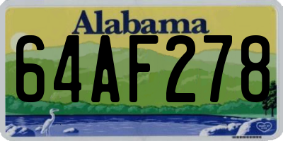 AL license plate 64AF278