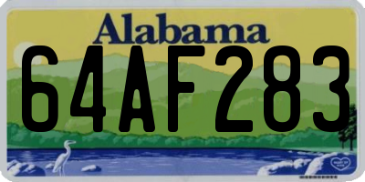 AL license plate 64AF283