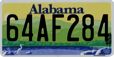AL license plate 64AF284