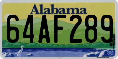 AL license plate 64AF289