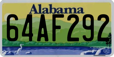 AL license plate 64AF292