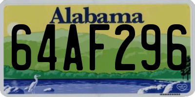 AL license plate 64AF296