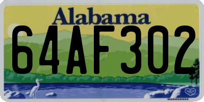 AL license plate 64AF302