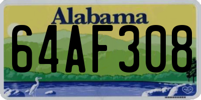 AL license plate 64AF308