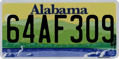 AL license plate 64AF309