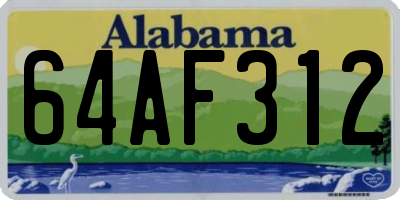 AL license plate 64AF312