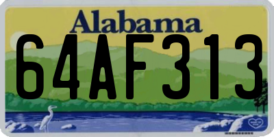 AL license plate 64AF313
