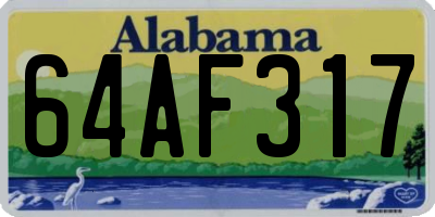 AL license plate 64AF317